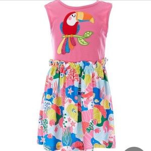Rare Editions Girls Jersey Knit Toucan Dress
